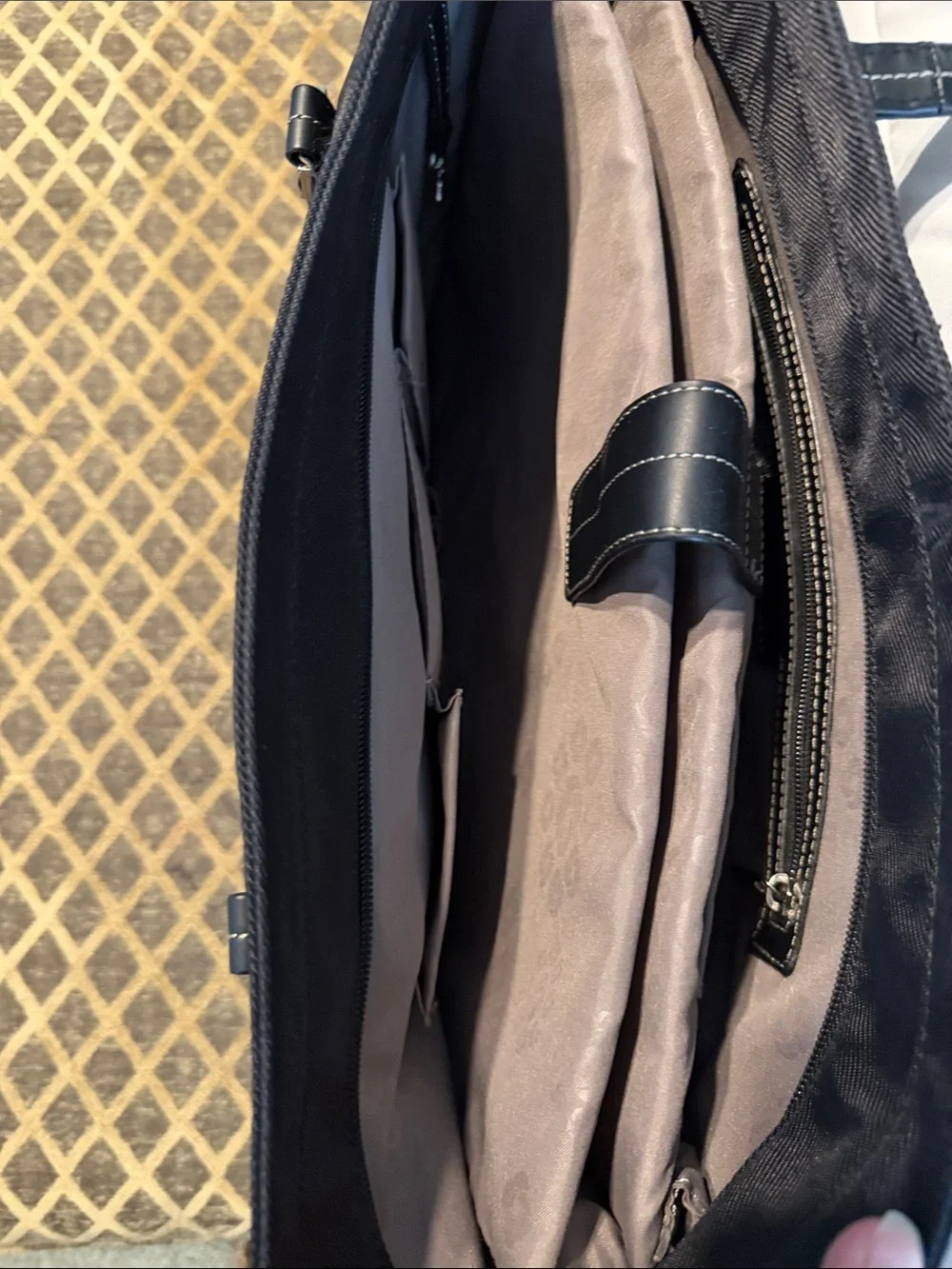 Samsonite Black Nylon Tote with Front Flap and Logo Bar